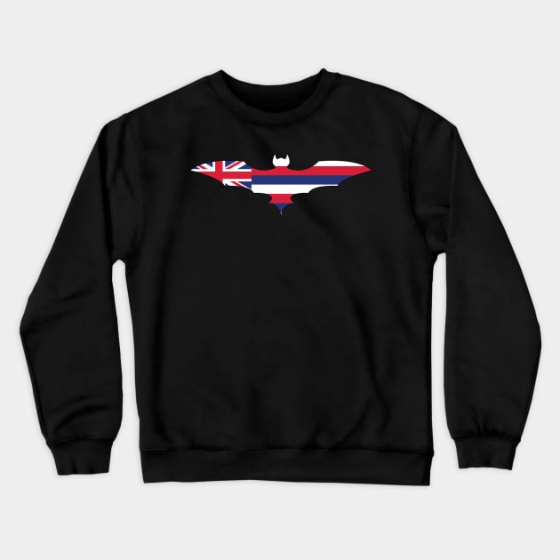 Hawaiian Bat Flag Crewneck Sweatshirt by Wickedcartoons